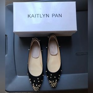 Kaitlyn Pan Skittle Studded Leather Flats